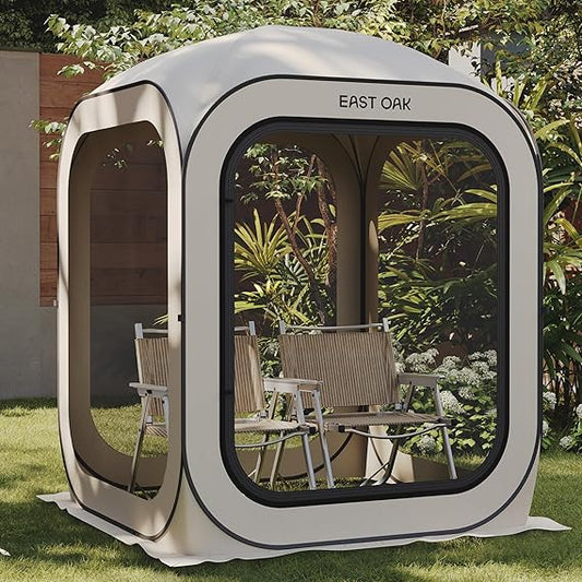 EAST OAK Pop Up Screen House Tent, Portable Screen House Canopy Instant Screen Tent 10 x 10 ft