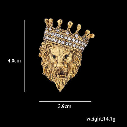 Men's Lordly King Lion Brooch